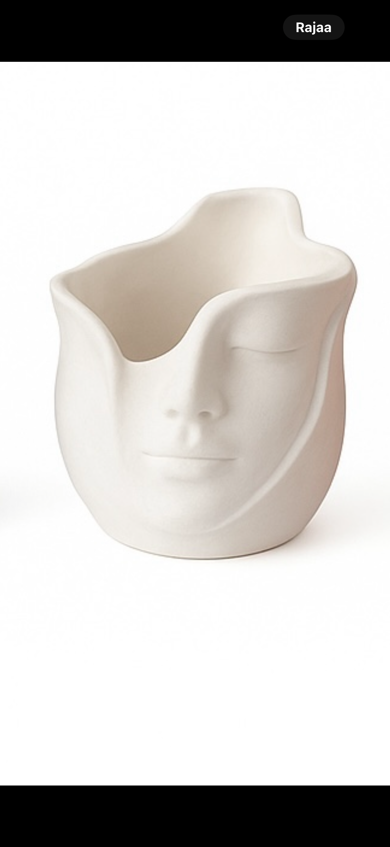 Kipsimaljakko Hiljaiset Kasvot maalaamaton